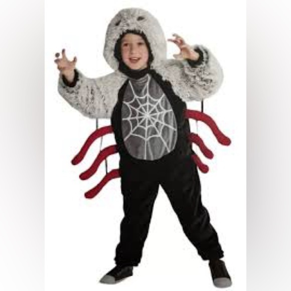 Fuzzy Spider Costume for Kids with Web Design - Picture 7 of 10